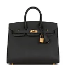 H Birkin Sellier 25 Black Epsom Gold Hardware