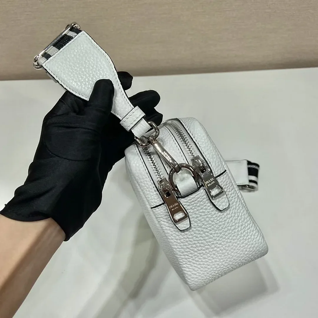 Pra Bag With Shoulder Strap White For Women, Women’s Bags 8.6in/22cm 1BH082_2DKV_F0009_V_3OM