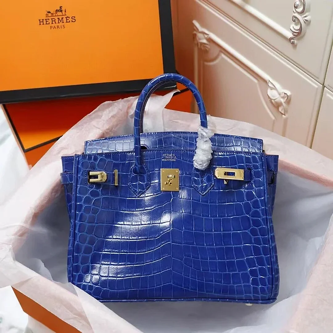 H Birkin 25, 30, 35  Electric Shiny Niloticus Crocodile gold Hardware