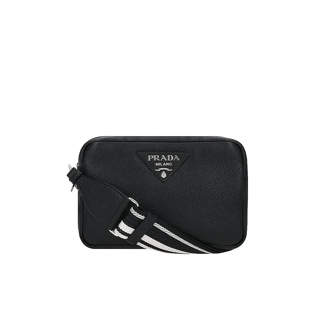 PP Leather Bag with Shoulder Strap in Black