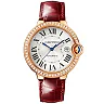 Ballon Bleu 18ct Rose Gold 40mm Diamond Bezel Set Leather Strap Watch