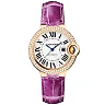 Ballon Bleu de Cartier 28mm 18ct Pink Gold Diamond Bezel Strap Watch