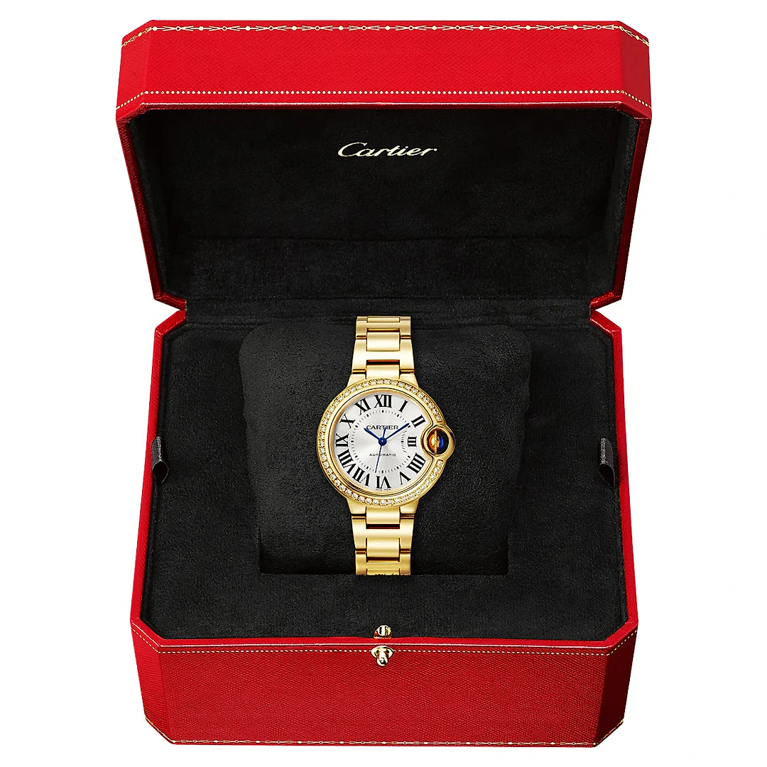 Ballon Bleu de Cartier 33mm 18ct Yellow Gold Diamond Set Watch
