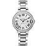 Ballon Bleu de Cartier 33mm Silver Dial Diamond Set Bezel Watch