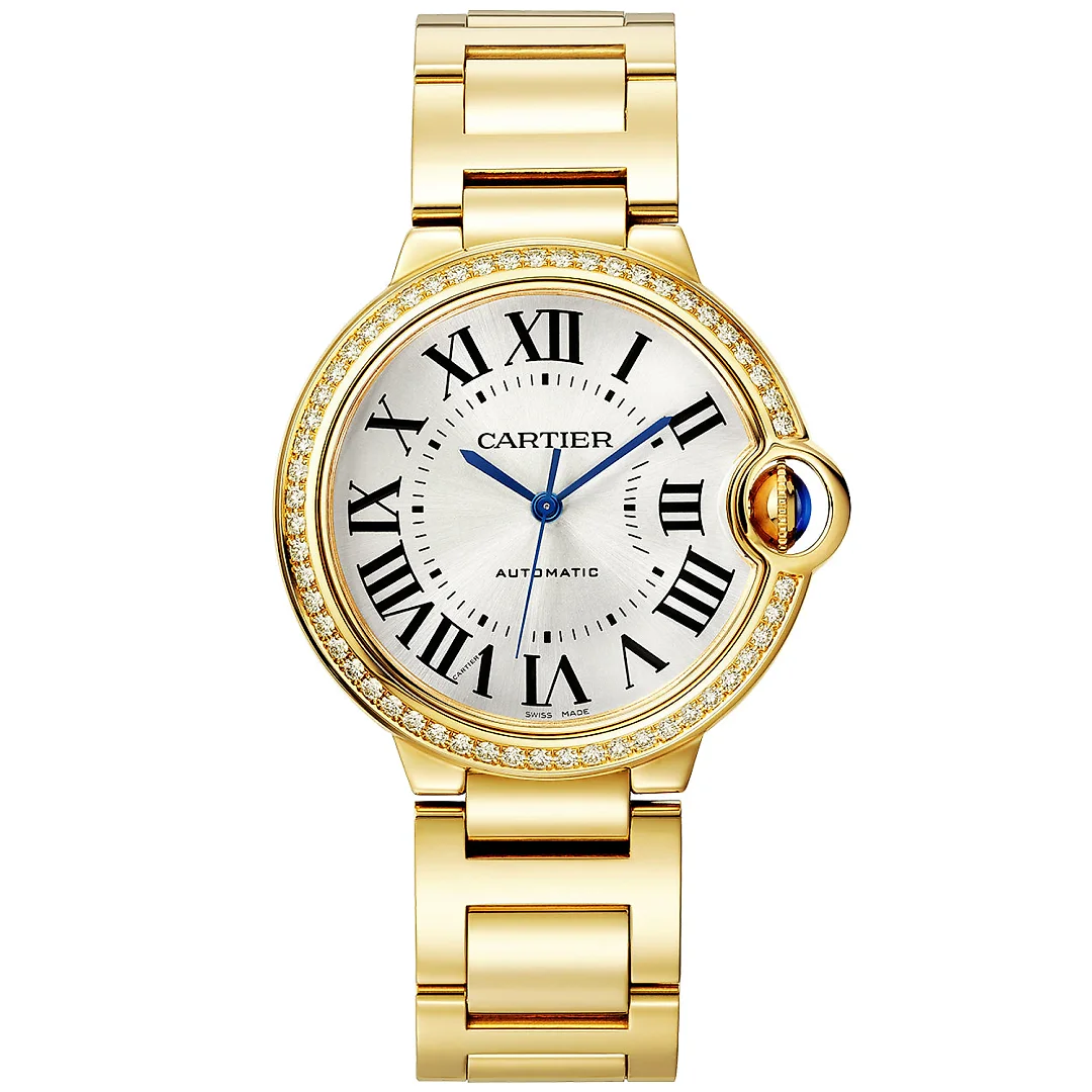 Ballon Bleu de Cartier 36mm 18ct Yellow Gold Diamond Bezel Watch