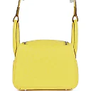 H Mini Lindy Jaune Citron Ostrich Palladium Hardware