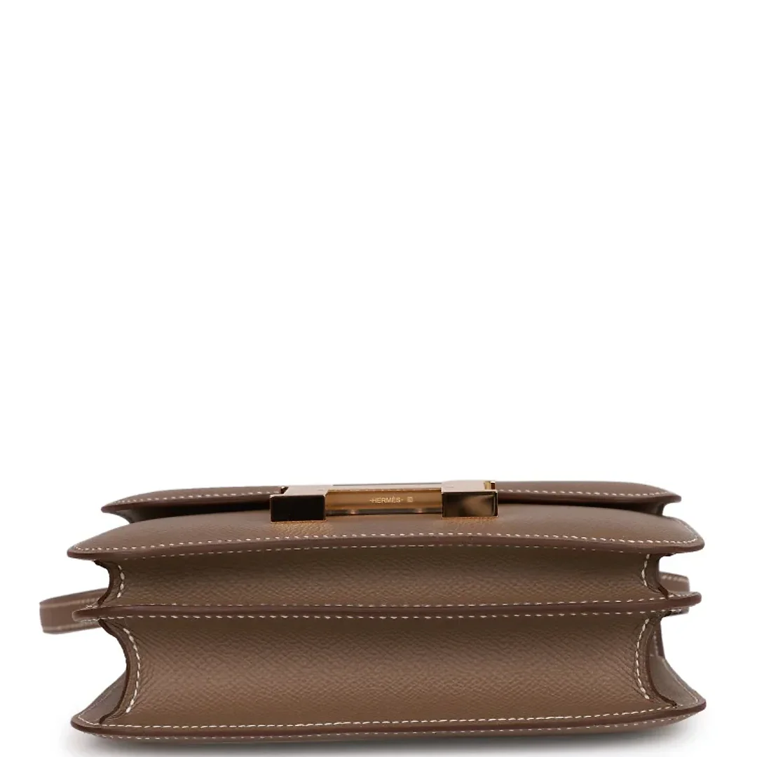H Constance 18 Etoupe Epsom Gold Hardware