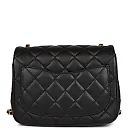 CC Pearl Crush Mini Square Flap Bag Black Lambskin Antique Gold Hardware