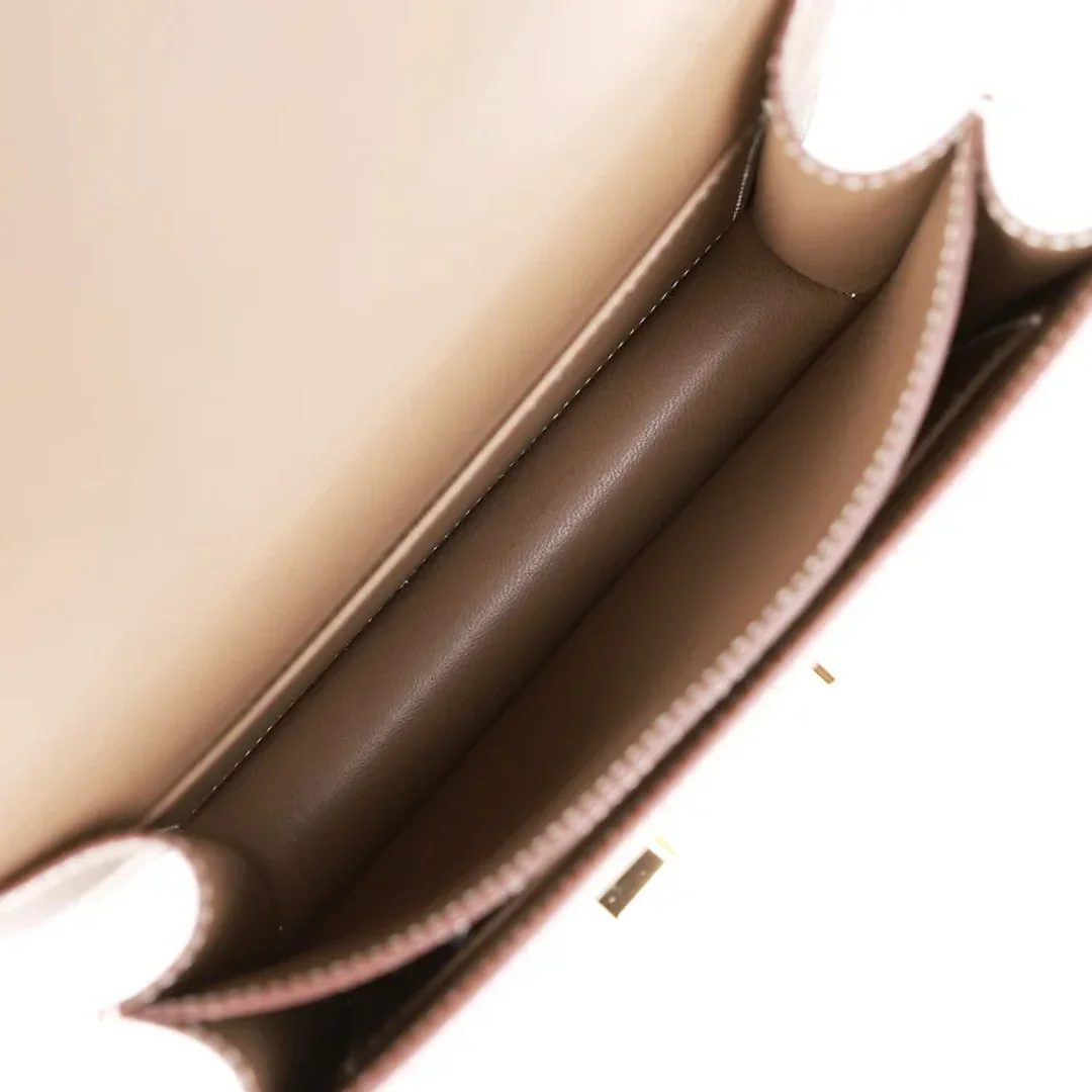 H Constance 18 Etoupe Epsom Gold Hardware