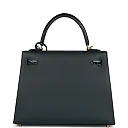 H Kelly Sellier 25 Vert Rousseau Madame and Shiny Niloticus Crocodile Touch Gold Hardware