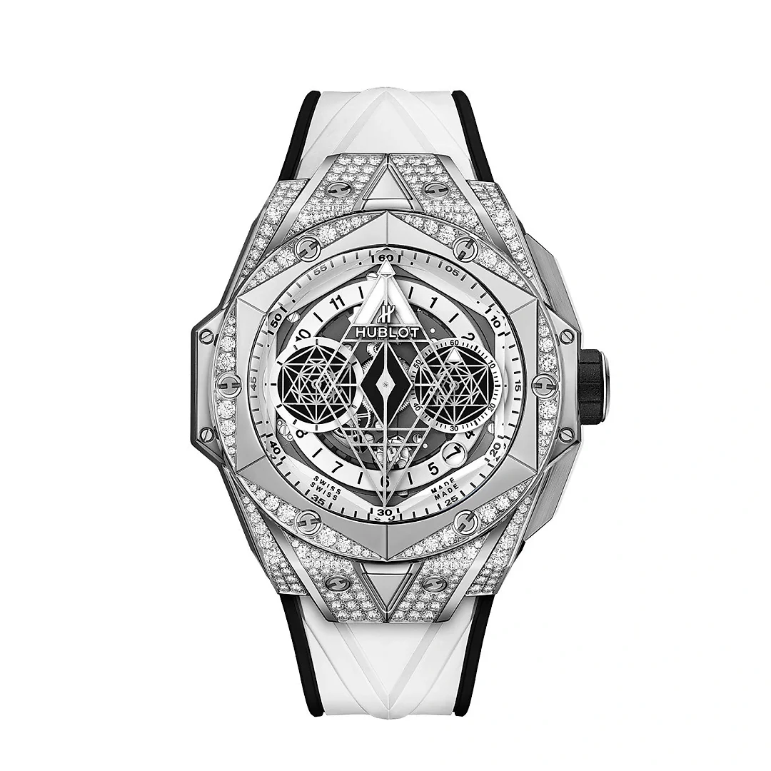 Big Bang SANG BLEU II TITANIUM WHITE PAVÃ‰ Ref# 418.NX.2001.RX.1604.MXM20