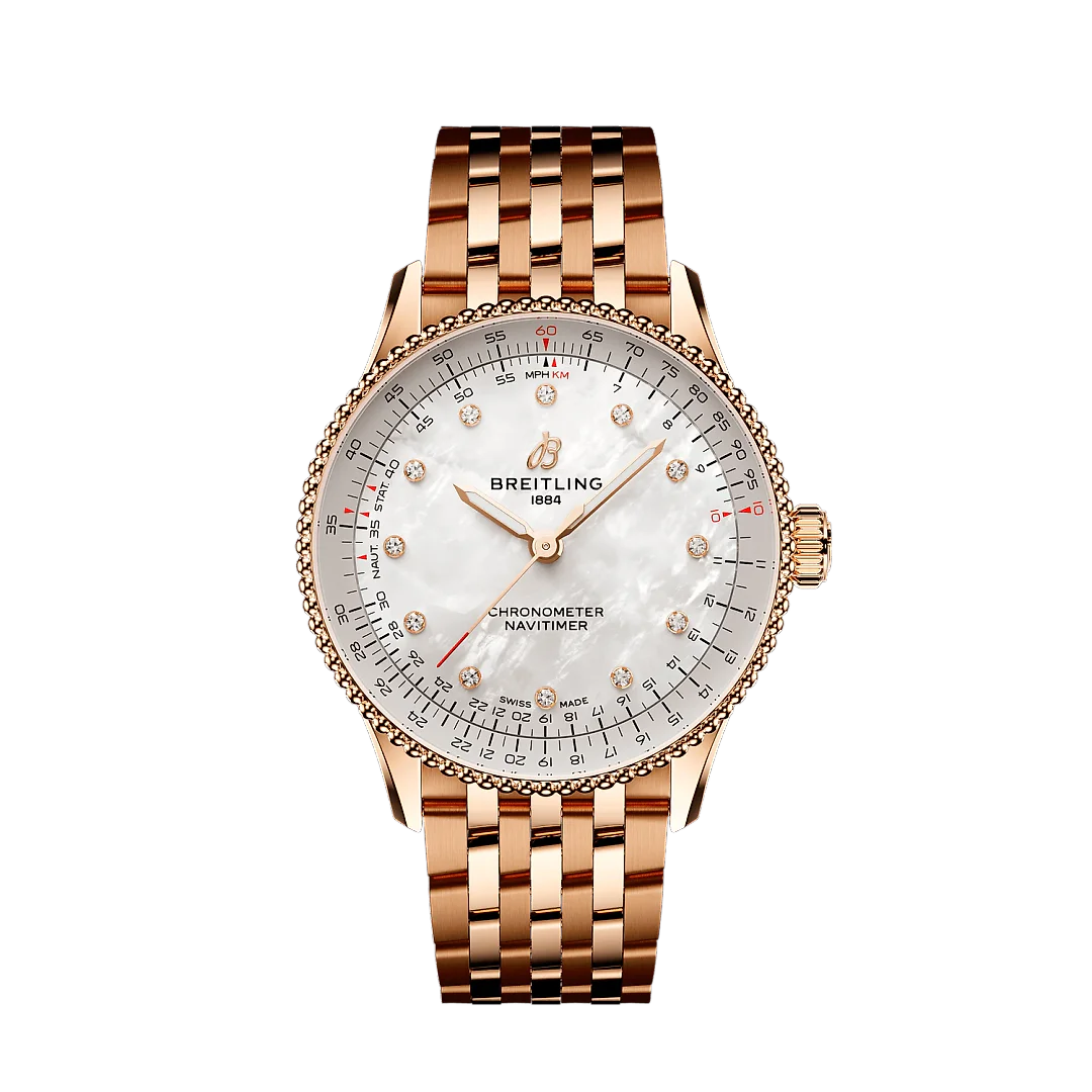 Breitling Navitimer Automatic 36, Small-scale traceable 18k Red Gold, Ref# R17327211A1R1, Unworn 2024