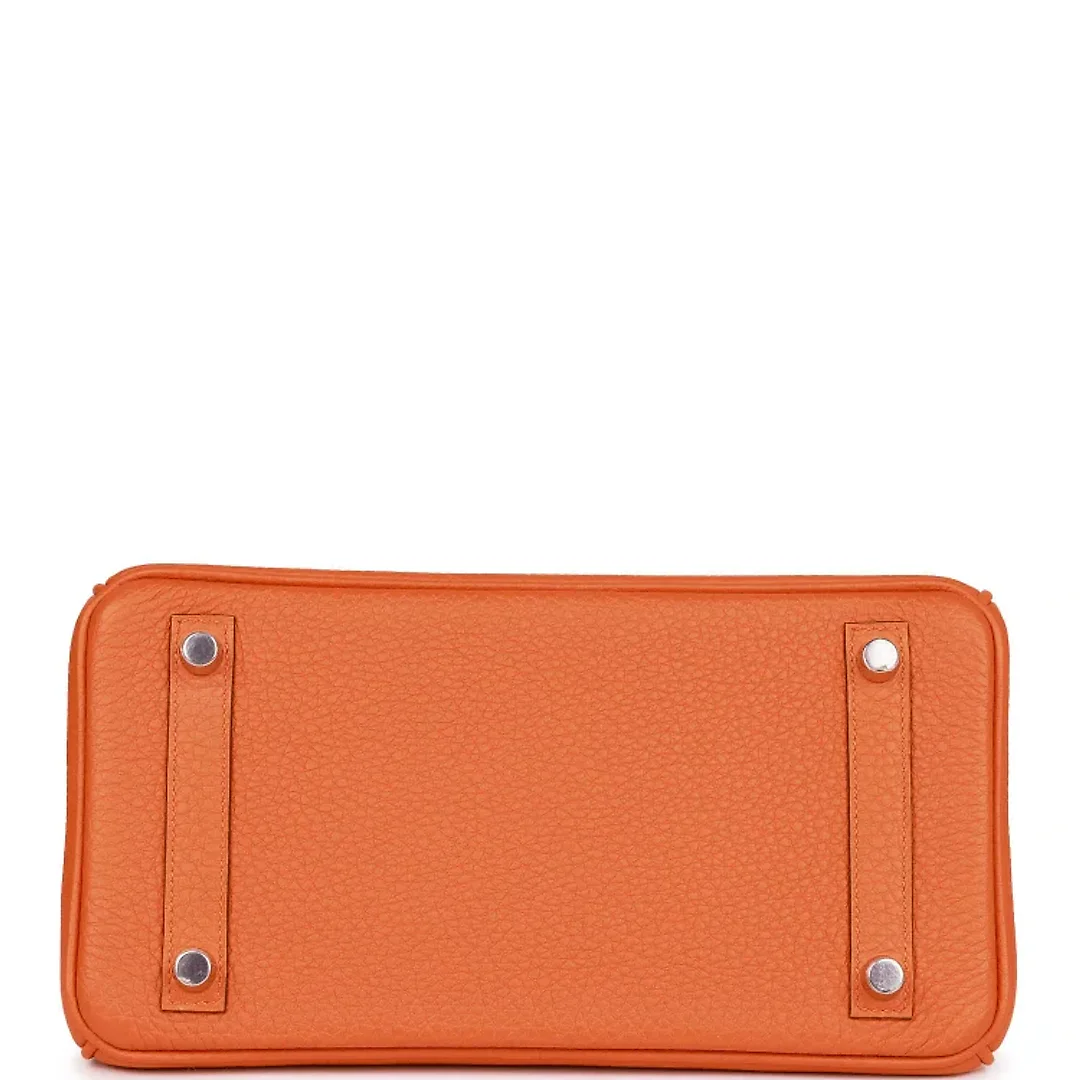 H Birkin 25 Orange Togo Palladium Hardware