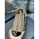 Y Cassandra Medium Chain Bag Dark Beige In Grain De Poudre Embossed