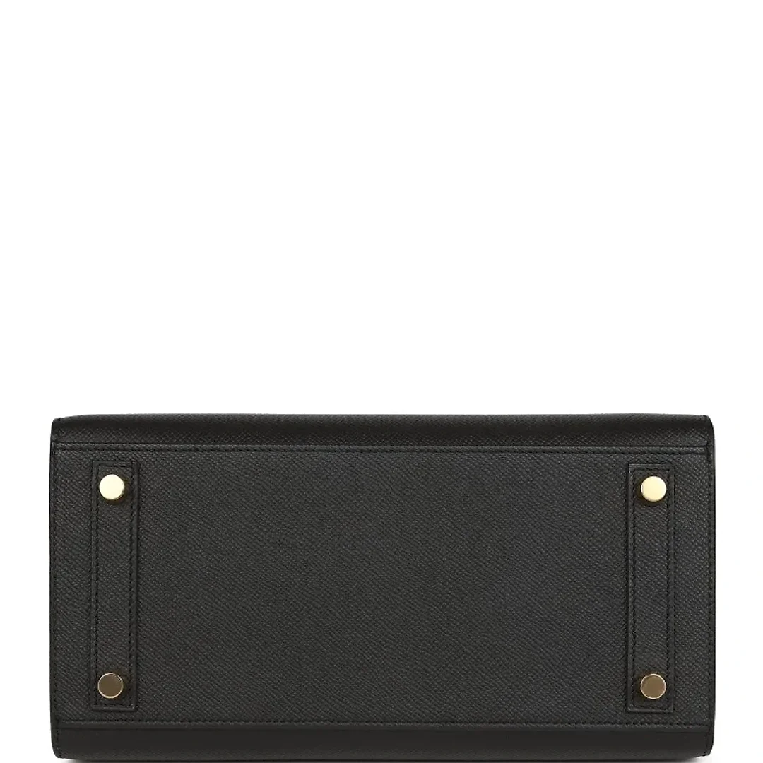 H Birkin Sellier 25 Black Epsom Gold Hardware