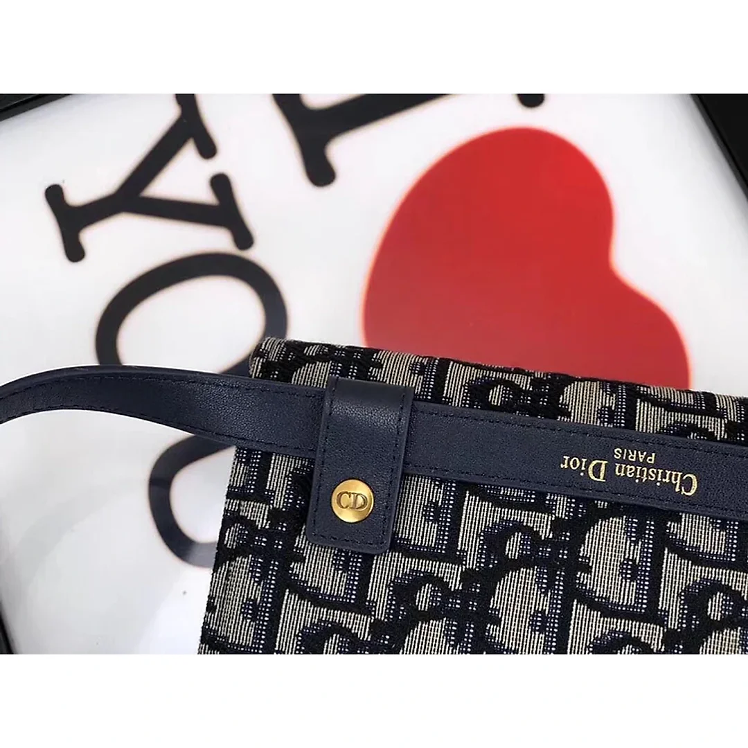 D Blue Oblique Saddle Belt Bag