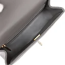 CC Mini Rectangular Flap Bag with Top Handle Dark Grey Lambskin Light Gold Hardware