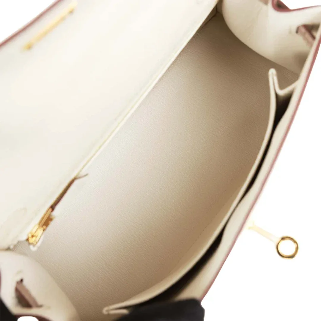 H Special Order (HSS) Kelly Sellier 25 Beton and Gris Asphalte Ostrich Gold Hardware