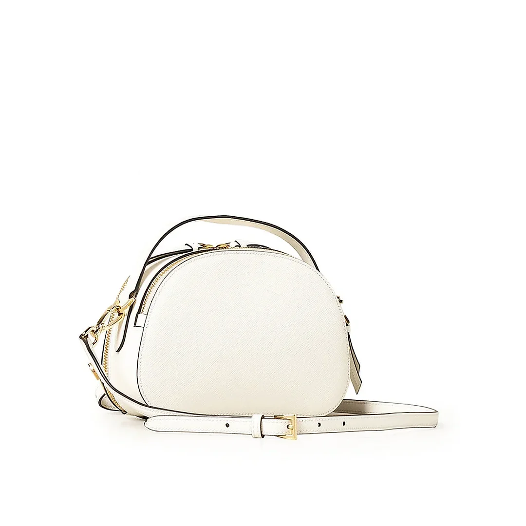 PP Saffiano Leather Odette Bag in White