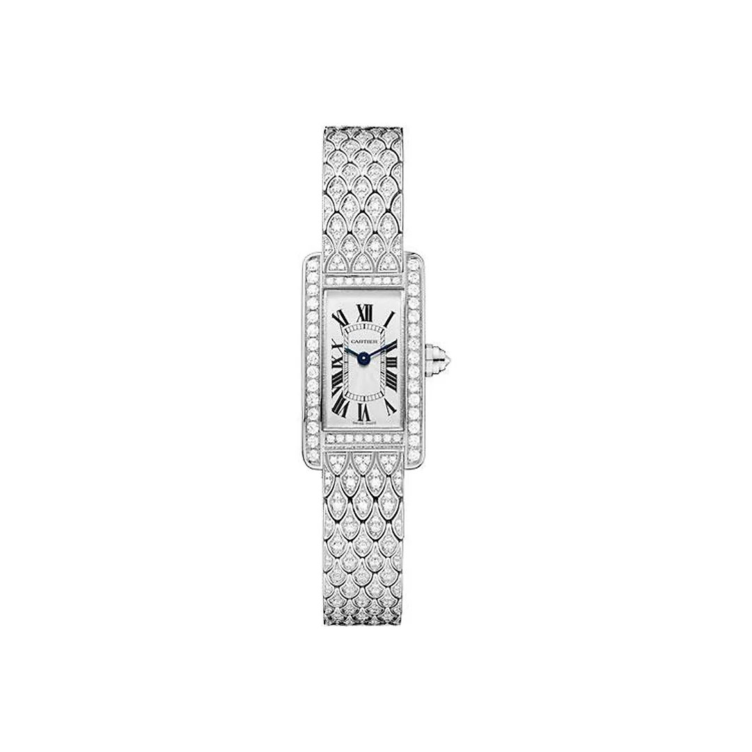 Cartier Tank Americaine Watch – 27 mm White Gold Diamond Case – Diamond Bracelet – HPI00724