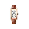 Cartier Tank Americaine Watch – 41.60 mm x 22.60 mm Rose Gold Case – Silver Dial – Brown Leather Strap – WGTA0046