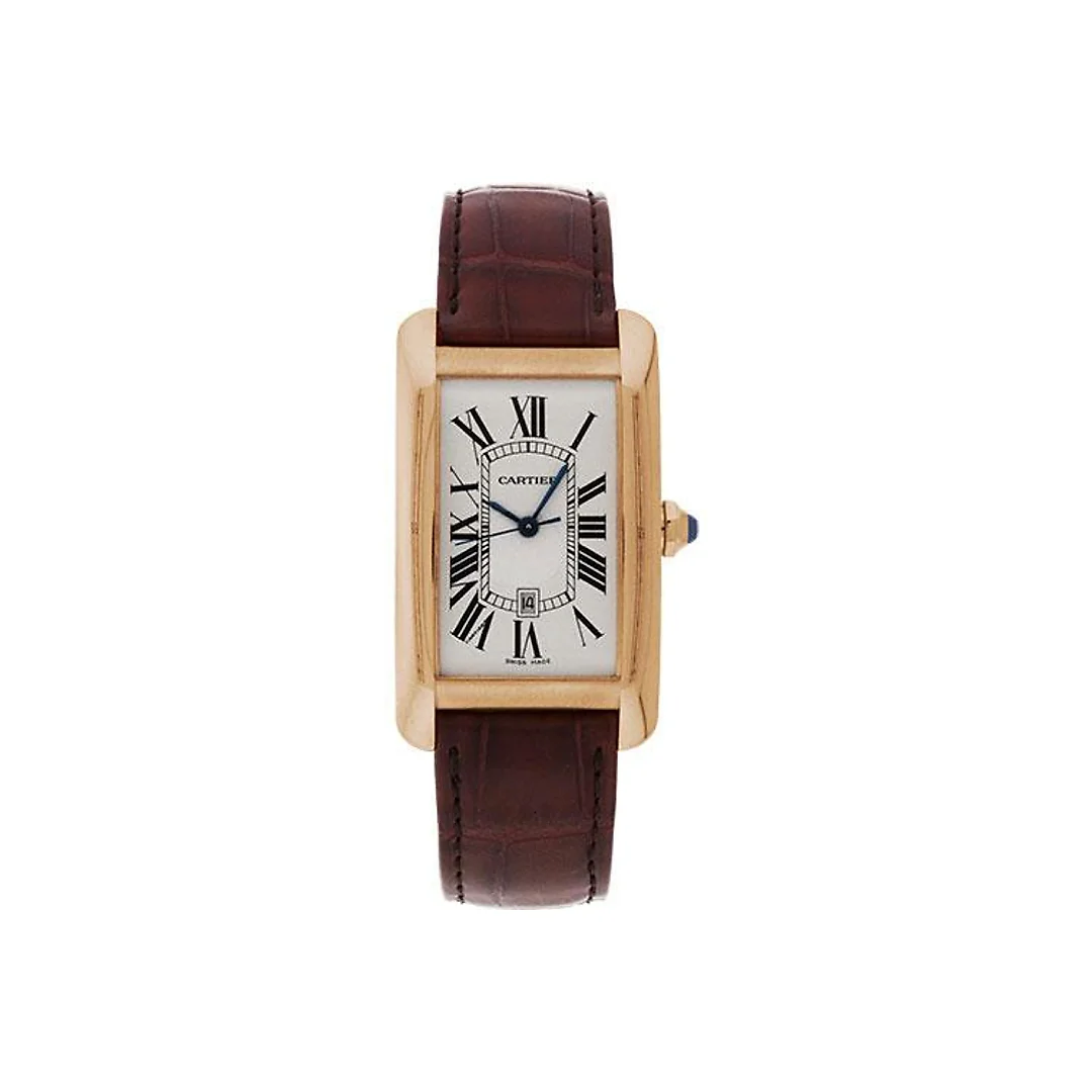 Cartier Tank Americaine Watch – Large Pink Gold Case – Alligator Strap – W2609156