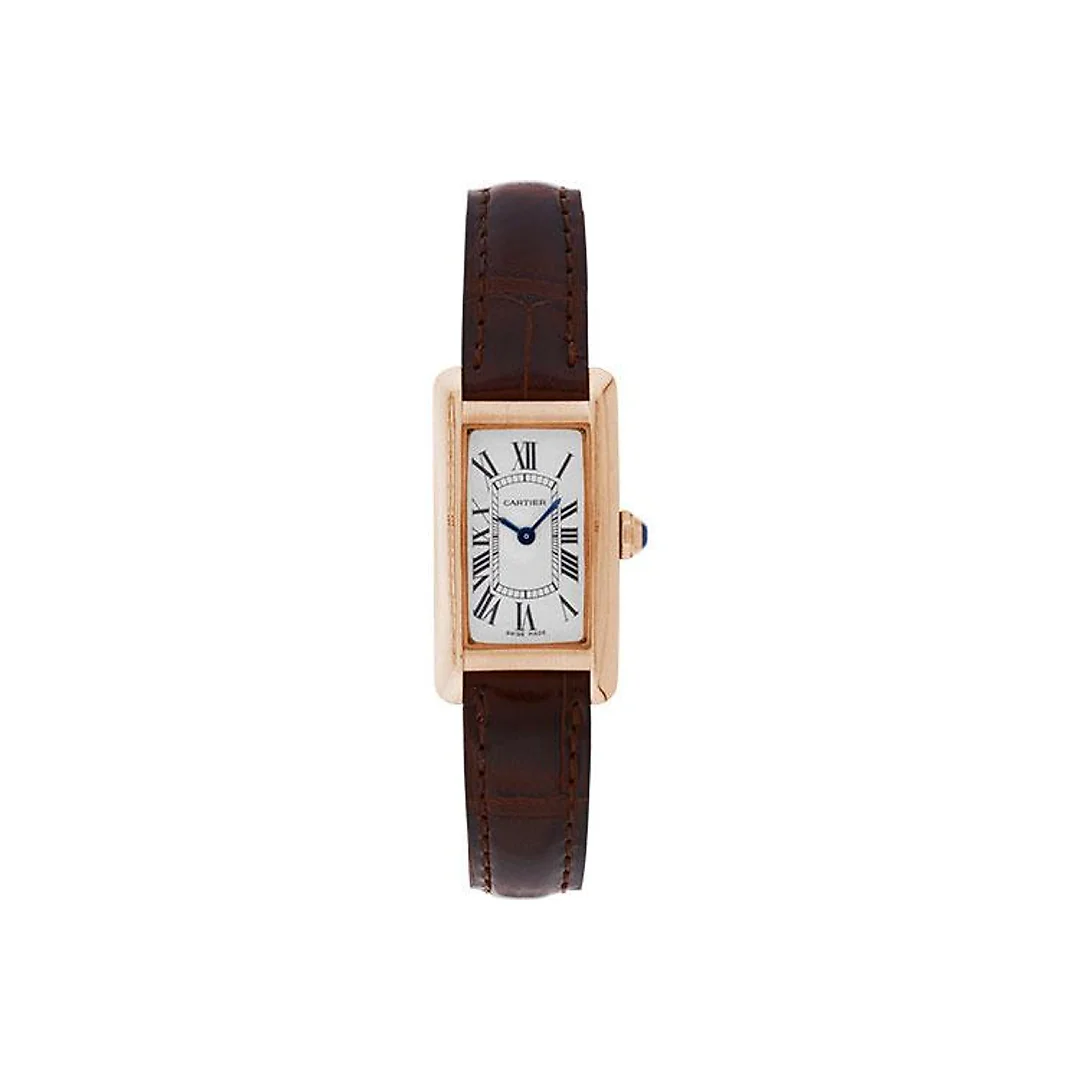 Cartier Tank Americaine Watch – Small Pink Gold Case – Alligator Strap – W2607456