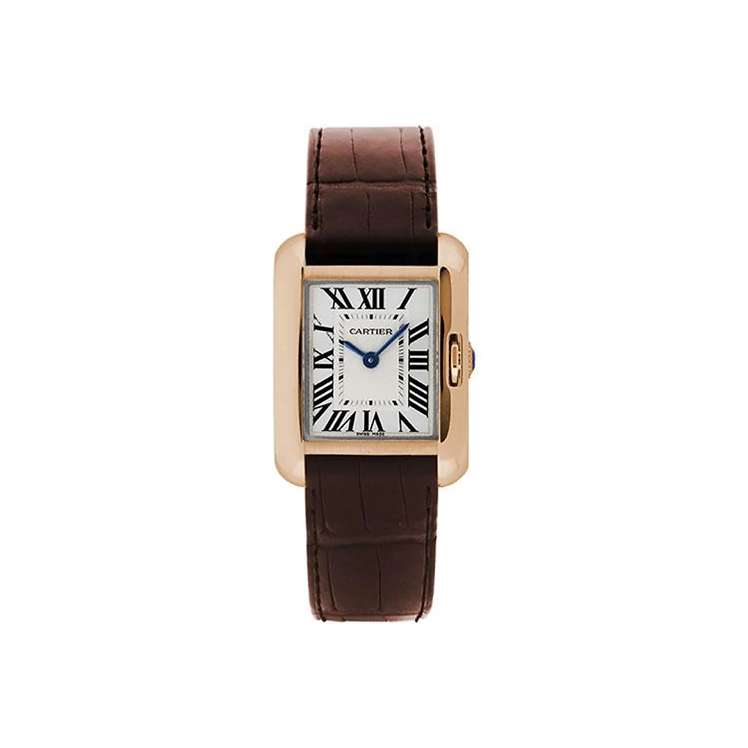 Cartier Tank Anglaise SM Watch – 30.2 mm Pink Gold Case – Brown Alligator Strap – W5310027
