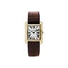 Cartier Tank Anglaise SM Watch – 30.2 mm Yellow Gold Case – Silvered Dial – Brown Alligator Strap – W5310028
