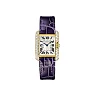 Cartier Tank Anglaise Watch – 30.2 mm Yellow Gold Diamond Case – Silvered Dial – Aubergine Alligator Strap – WT100014