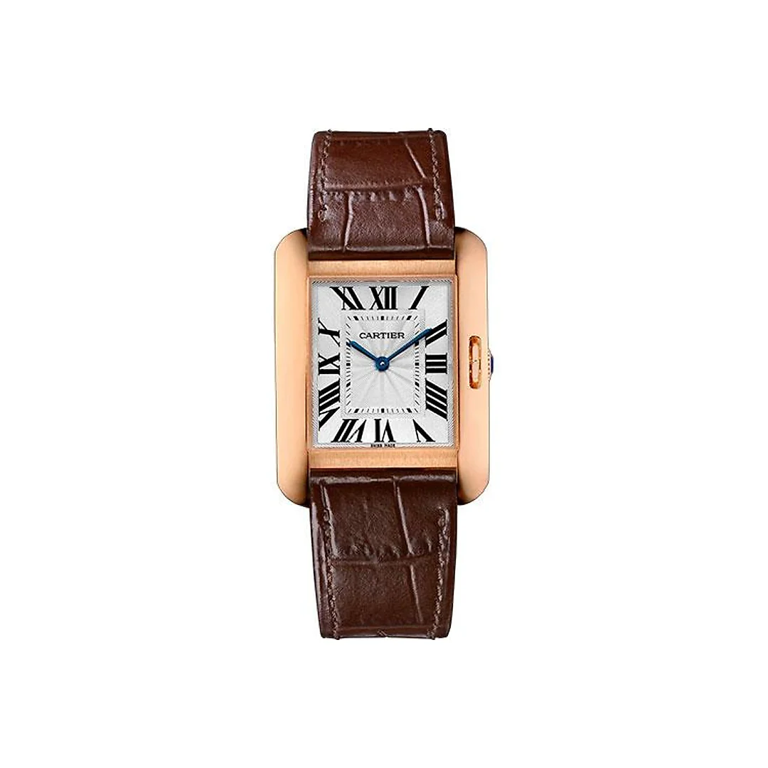 Cartier Tank Anglaise Watch – 34.7 mm Pink Gold Case – Brown Alligator Strap – W5310042