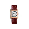 Cartier Tank Anglaise Watch – 34.7 mm Pink Gold Case – Diamond Bezel – Diamond Dial – Bordeaux Alligator Strap – WT100029