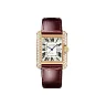 Cartier Tank Anglaise Watch – 39.2 mm Pink Gold Case – Diamond Bezel – Claret Red Alligator Strap – WT100016