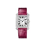 Cartier Tank Anglaise Watch – 39.2 mm White Gold Diamond Case – Silvered Dial – Fuschia Alligator Strap – WT100018