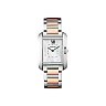Cartier Tank Anglaise Watch – Medium Steel Case – Silvered Diamond Dial – Pink Gold And Steel Bracelet – WT100032
