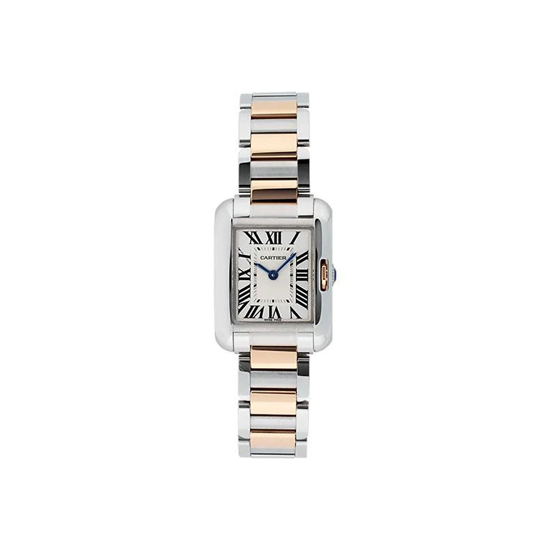 Cartier Tank Anglaise Watch – Small Steel And Pink Gold Case – W5310036