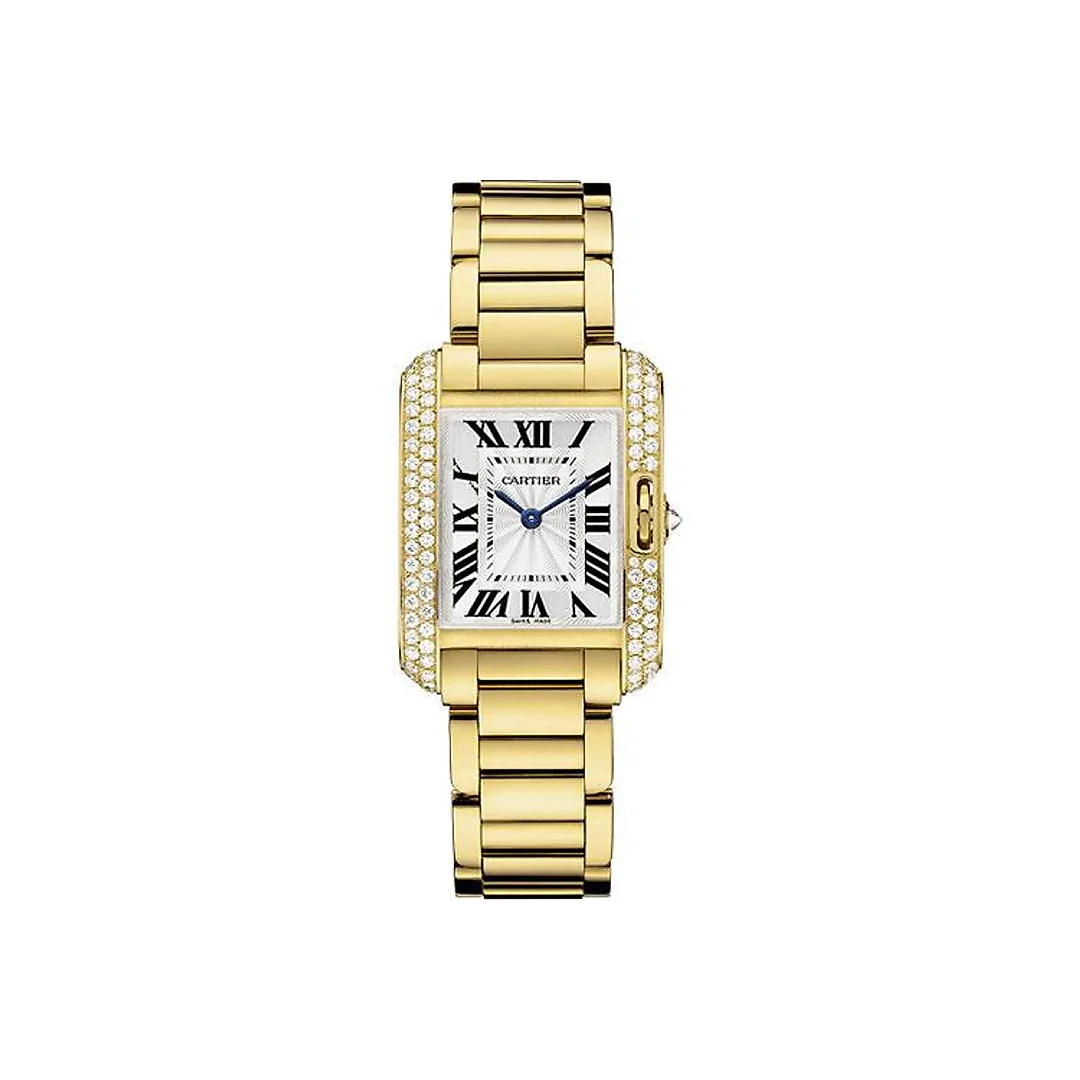 Cartier Tank Anglaise Watch – Small Yellow Gold Diamond Case – WT100005