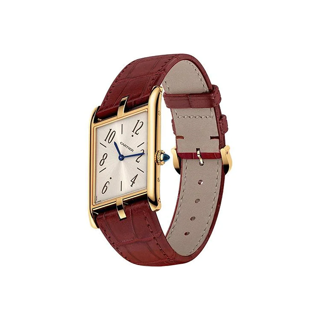 Cartier Tank Asymetrique Watch – 47.15 mm x 26.10 mm Yellow Gold Case – Champagne Dial – Brown Alligator Strap Limited Edition of 100 – WGTA0044