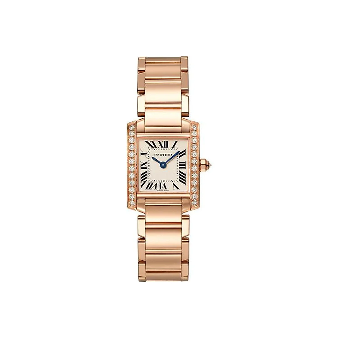Cartier Tank Francaise Watch – 25 mm Pink Gold Diamond Case – WJTA0022
