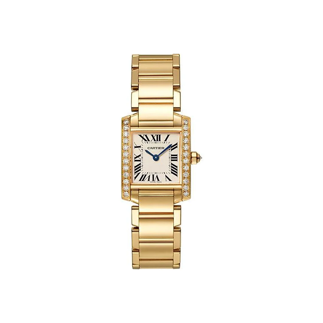 Cartier Tank Francaise Watch – 25 mm Yellow Gold Diamond Case – WJTA0024