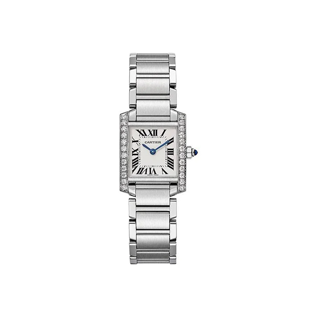 Cartier Tank Francaise Watch – 25.20 mm Steel Diamond Case – W4TA0008