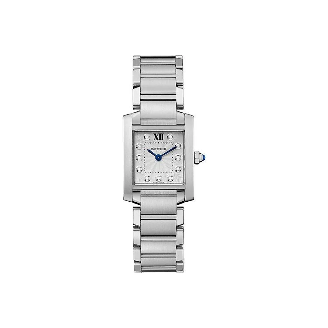 Cartier Tank Francaise Watch – 25.35 mm Steel Case – Diamond Dial – WE110006