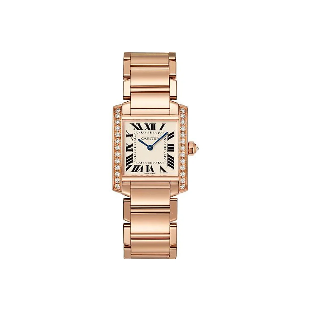 Cartier Tank Francaise Watch – 30 mm Pink Gold Diamond Case – WJTA0023