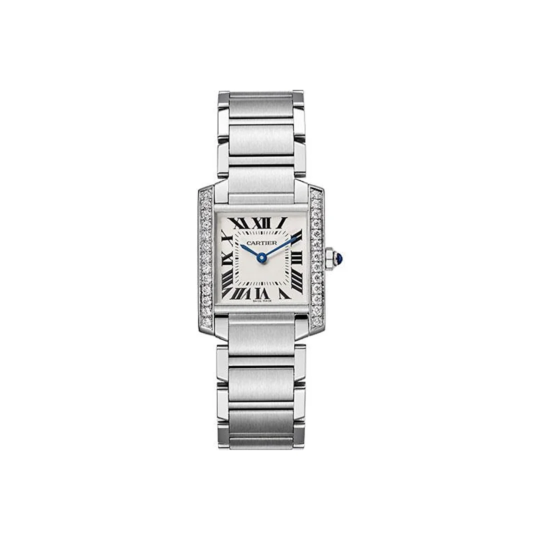 Cartier Tank Francaise Watch – 30 mm Steel Diamond Case – W4TA0009
