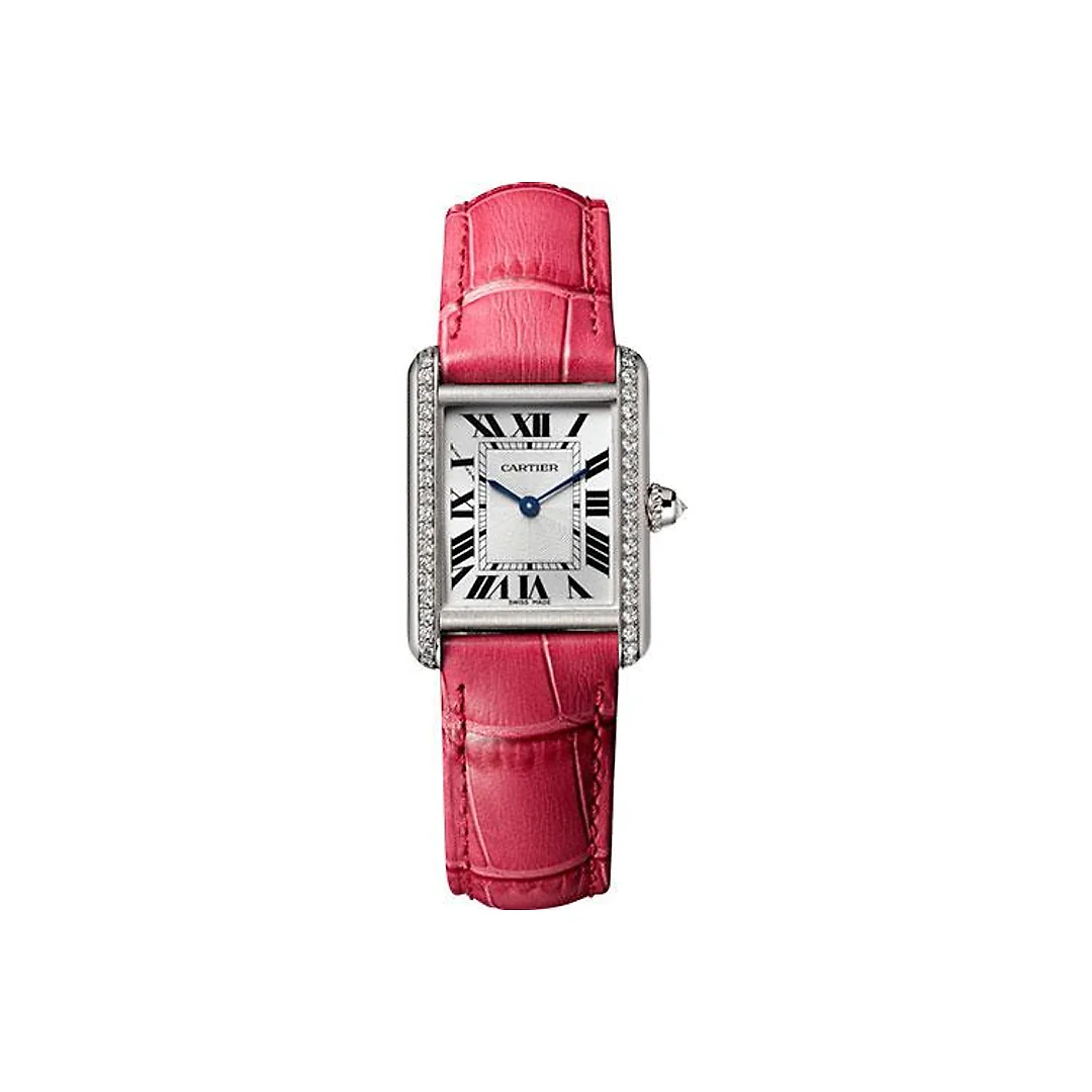 Cartier Tank Louis Cartier Watch – 29.55 mm White Gold Case – Pink Fuschia Alligator Strap – WJTA0011