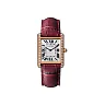 Cartier Tank Louis Cartier Watch – 33.7 mm Pink Gold Diamond Case – Burgundy Alligator Strap – WJTA0014