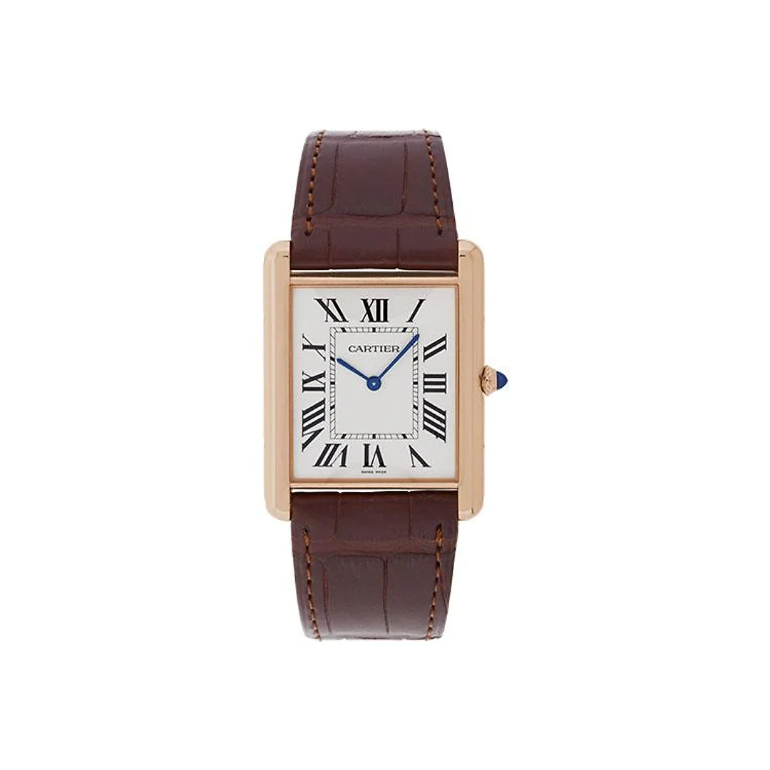 Cartier Tank Louis Cartier Watch – Extra large Pink Gold Case – Brown Alligator Strap – W1560017