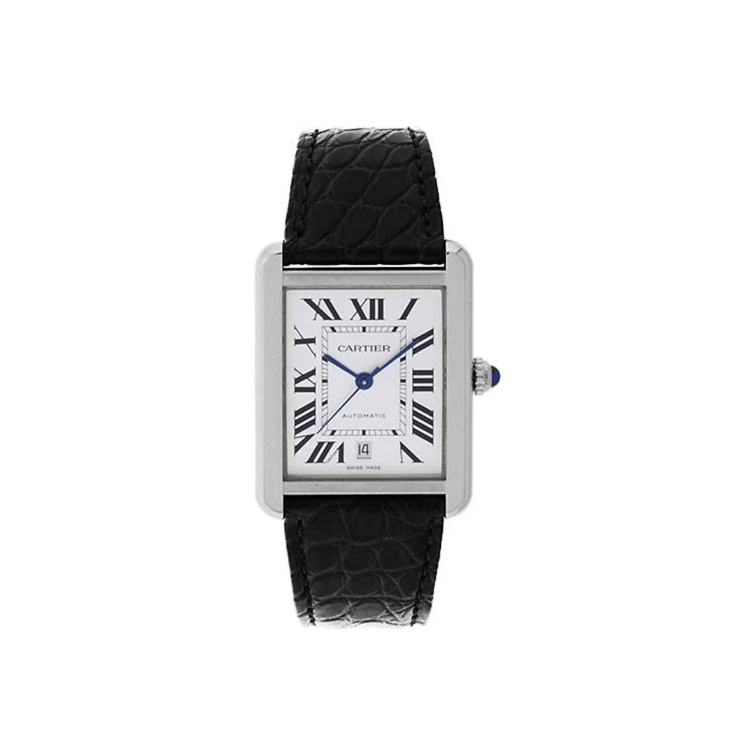 Cartier Tank Solo Extra Large Model Watch – 31 x 40.85 mm Steel Case – Black Alligator Strap – W5200027