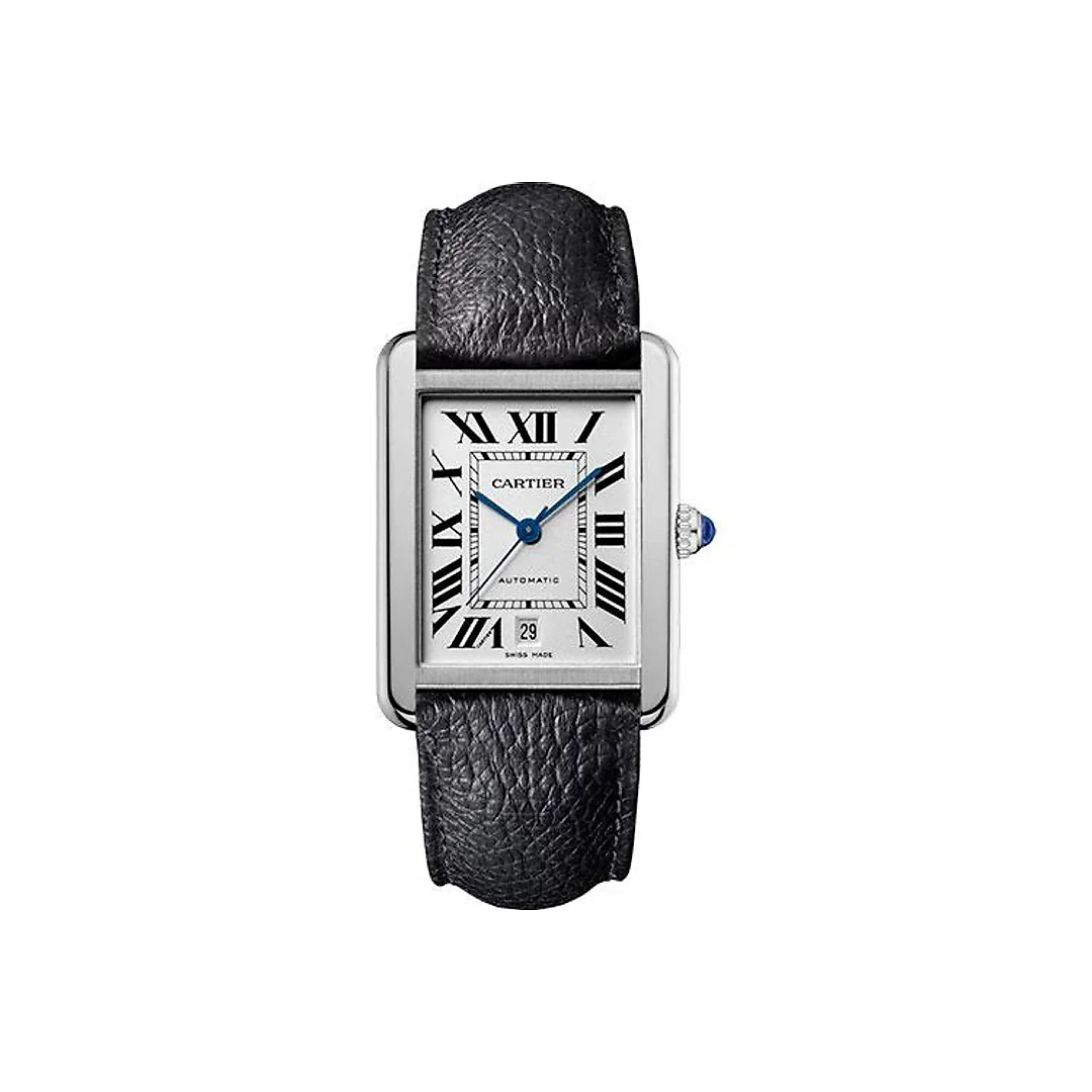 Cartier Tank Solo Watch – 31 mm Steel Case – Black Grained Calfskin Strap – WSTA0029