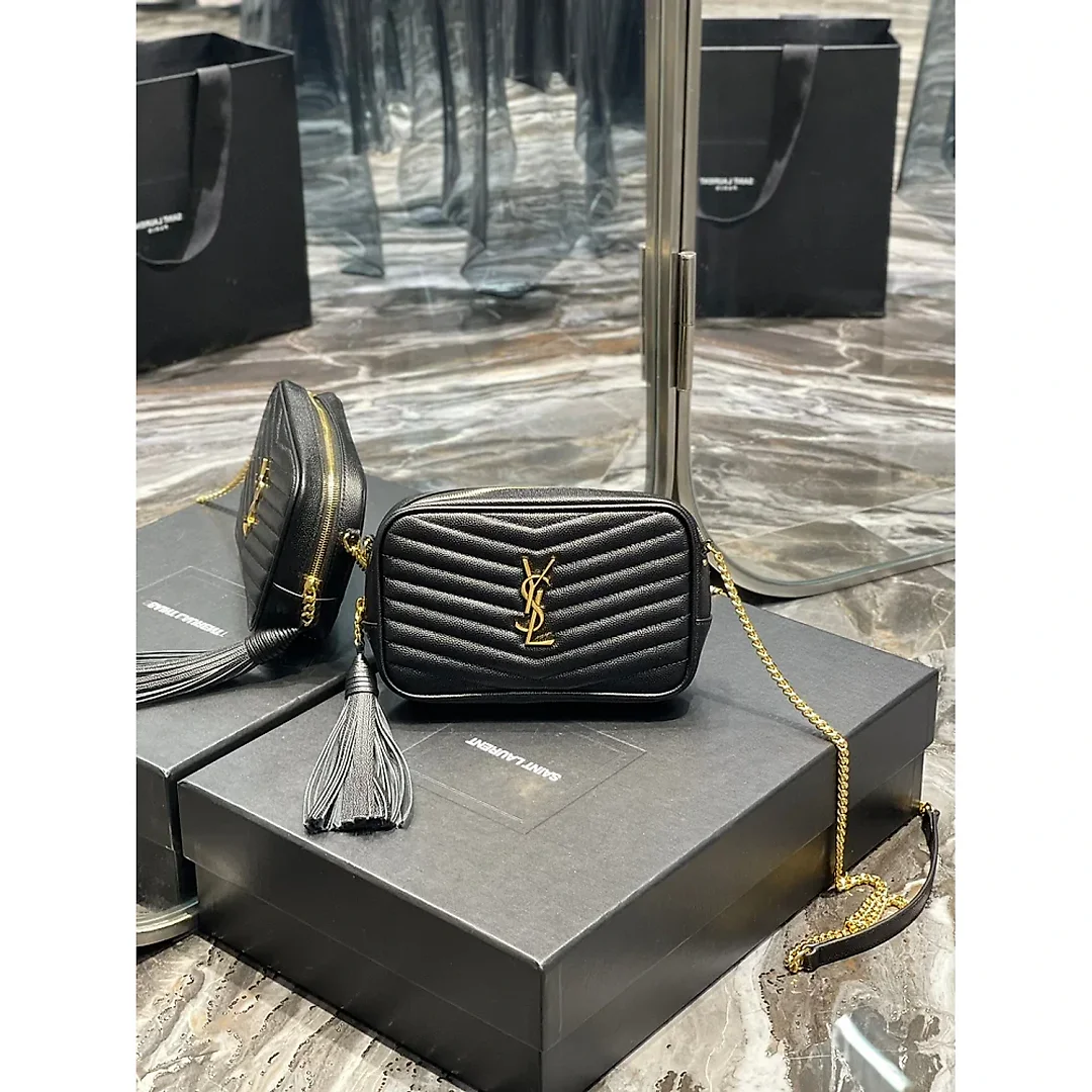 Y Lou Mini Bag In Quilted  Grain  De Poudre Embossed Leather